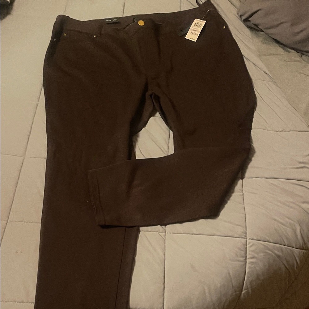 NWT Size 22W INC International Concepts Coffee Bean Skinny Leg Pants